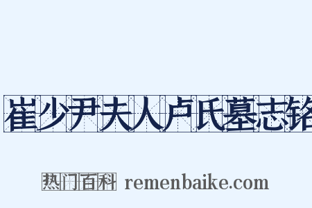 崔少尹夫人卢氏墓志铭是什么意思的图片